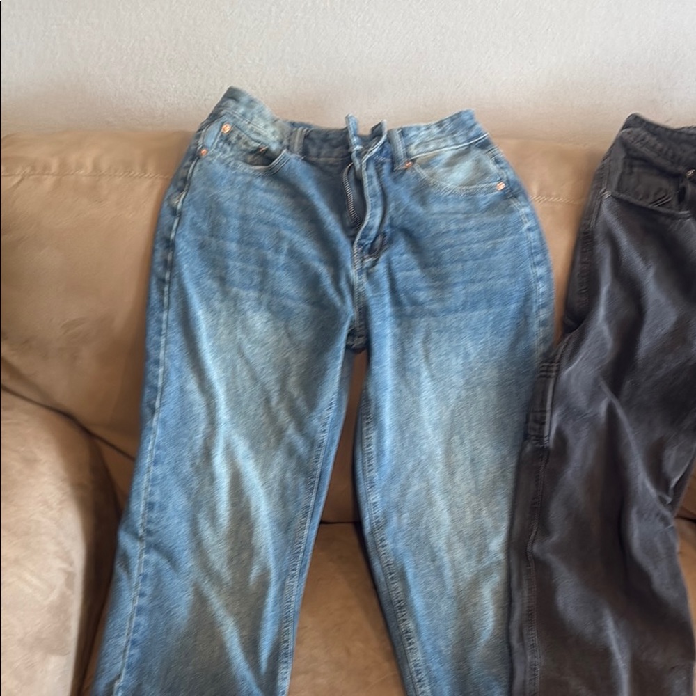 Blue Flare Wide Leg Jeans with Vintage Appeal